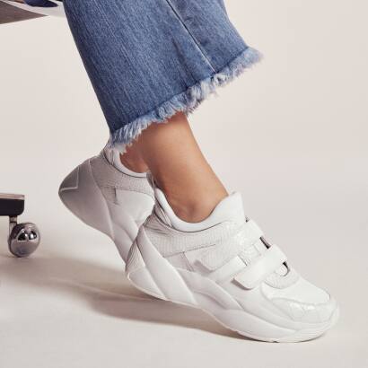 keeley canvas and leather trainer