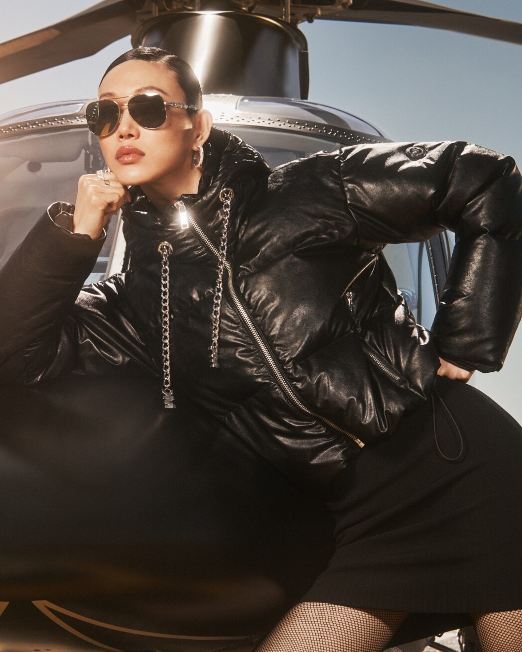 Femme Vêtements Vestes Blousons en cuir 33 % de réduction Veste de moto à taille ceinturée Synthétique Michael Kors en coloris Noir 