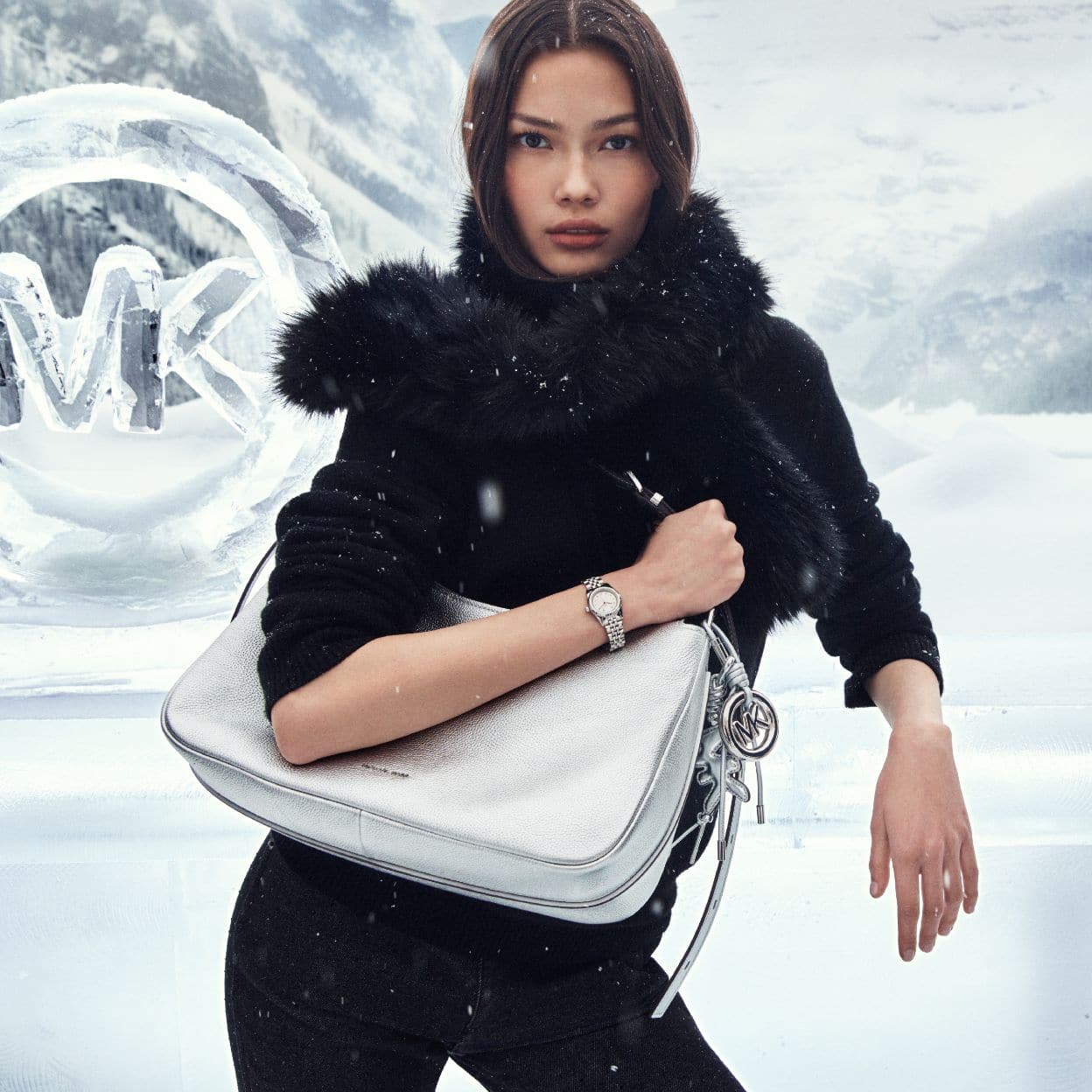 metallic nolita shoulder bag