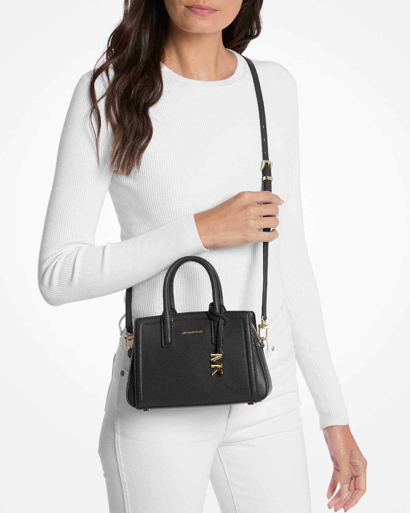 【VIP】Michael Kors（マイケル・コース）Laila ハンドバッグ Laila Small Pebbled Leather Satchel | Michael Kors [US]
