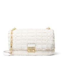 white denim tribeca handbag